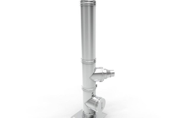 Cos de fum inox, Fornello dublu perete inox-inox, izolatie din vata bazaltica 40 mm, inaltime 7 metri, diametru interior 120 mm, pentru centrale pe lemn, carbune si peleti, complet pentru montaj
