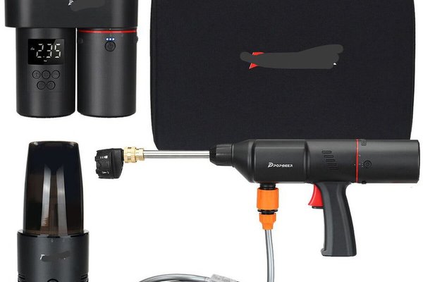 Kit 4 in 1 pentru auto: compresor, aspirator, spalator si incarcator wireless