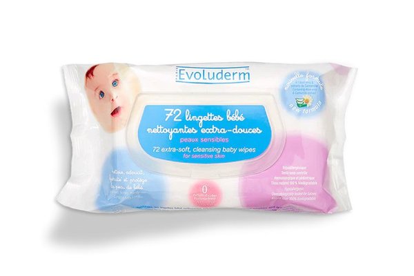Servetele umede Evoluderm pentru curatarea bebelusului - 72 bucati