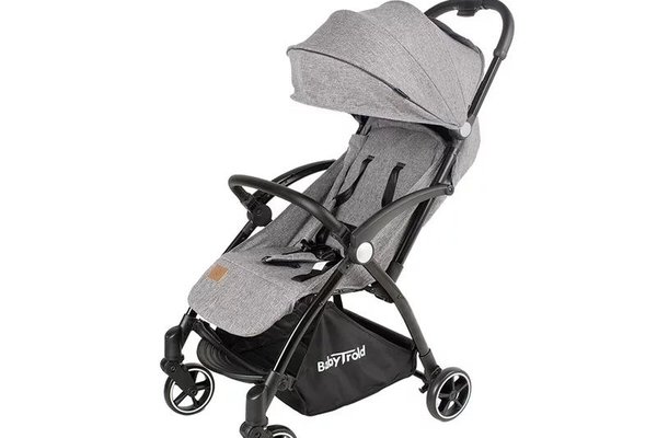 Carucior sport BabyTrold Skagen - Compact si Usor, 6.7 kg, Pliere Automata, Spatar Reglabil, Gri