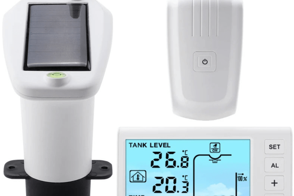 Senzor Nivel Apa Ultrasonic CZAY®, Masurare Adancime si Temperatura Lichid, Alimentare Solara, Umplere Automata,Wireless