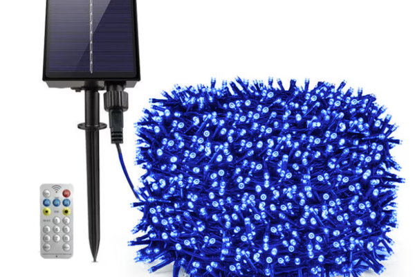 Instalatie solara decorativa 600 LED lungime 60 metri 1500 15 ALBASTRA