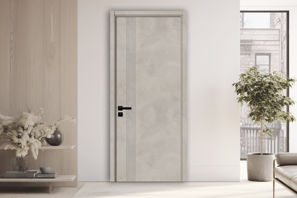 Usa interior KM 507 din MDF reversibila, toc inclus, ciment gri 70 x 200 cm