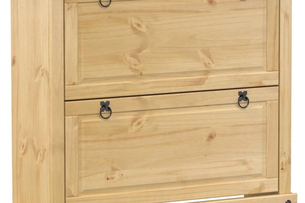 Dulap pentru Pantofi Corona, 99x32x85 cm, din Lemn Masiv de Pin