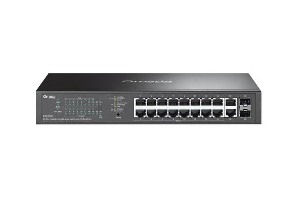 Switch Omada 20-Port ES220GP cu 16 Porturi PoE+