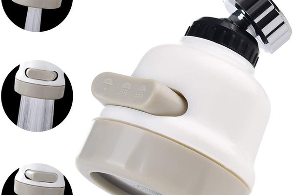 UB CAP Robinet universal 2 in 1 WHITE 360 cu buton si filtru