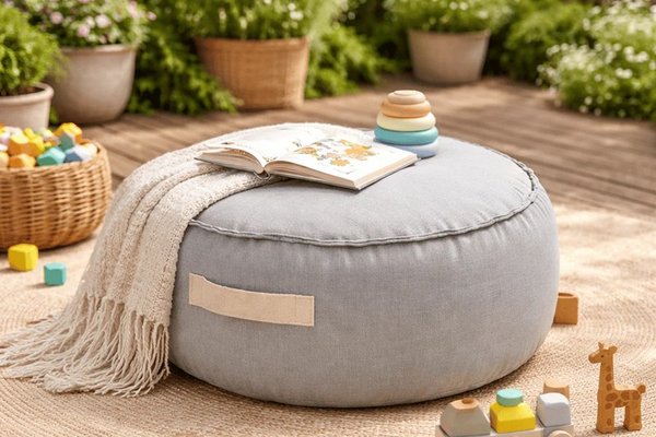 MeowBaby Outzy Rotund Bean Bag Premium FeatherFog Gray