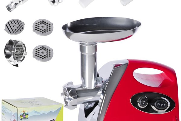 Masina Electrica de Tocat Carne, 1200W, 70 kg/h, cu Accesorii Carnati si Rosii, Micul Fermier GF-0417