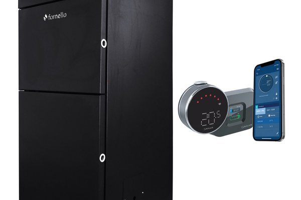 Centrala peleti Fornello Pellet King 25 kW cu Telecomanda si Termostat Wi-Fi Salus IT 800
