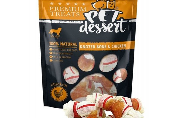Pet's Dessert Knoted Bone & Chicken, 80 g