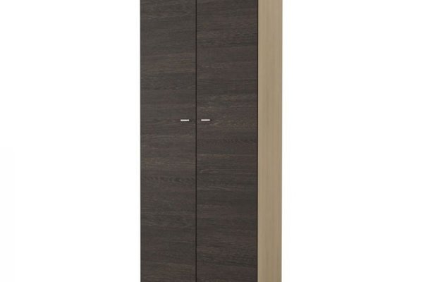 Dulap ARS 01, 2 usi, 1 raft, bara de haine, corp PAL stejar american, fronturi PAL frasin, 80x51x201 cm