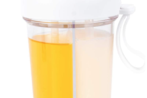 Pahar dublu pentru apa 400 ml cu 2 paie
