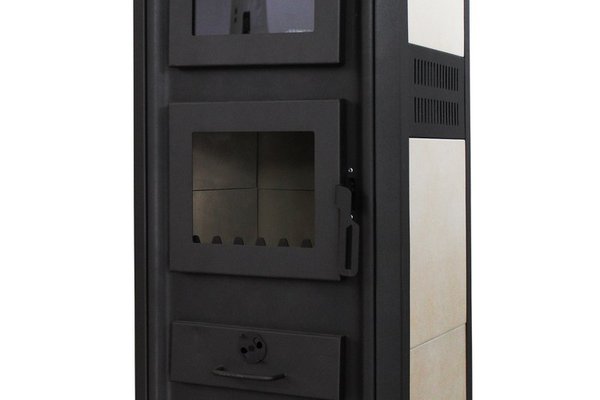 Semineu ( SOBA ) pe lemne, brichete si carbuni Fornello Ambasador LM RN 12 kw, 49x46x1160 cm