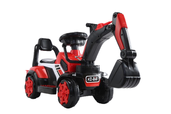 Mini excavator pentru copii  1-3 ani, model Kinderauto BJXZ216 cu incarcator manual, rosu