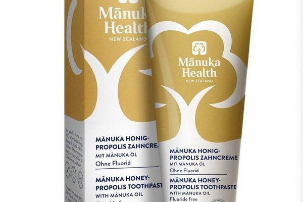 Pasta de dinti fara fluor, cu miere de Manuka MGO 400+, Propolis, ulei de Manuka (75ml) - pentru copii si adulti