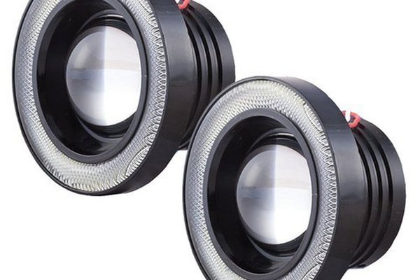 Set 2 Proiectoare 89 mm Angel Eyes cu LED DRL Lumina Alba