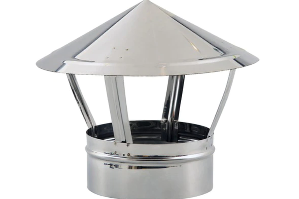 Palarie/Capac terminal tip A compatibil doar cu elemente de cos inox Fornello, dublu perete inox-inox, izolatie din vata bazaltica 40 mm, diametru interior 120 mm, pentru centrale pe lemn, carbune si peleti