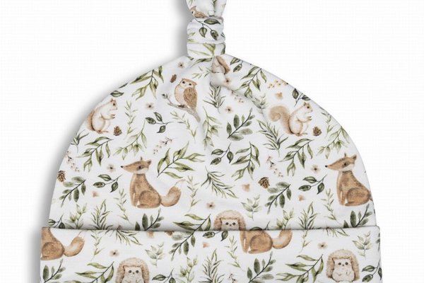 Saculet Swaddle pentru infasat nou nascut + caciulita First Step Forest Ivory Sleepee