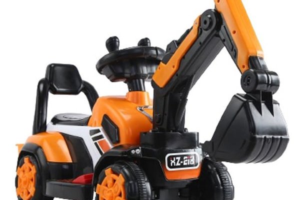 Excavator electric pentru copii Kinderauto BJXZ219 35W 6V, galben cu incarcator inclus
