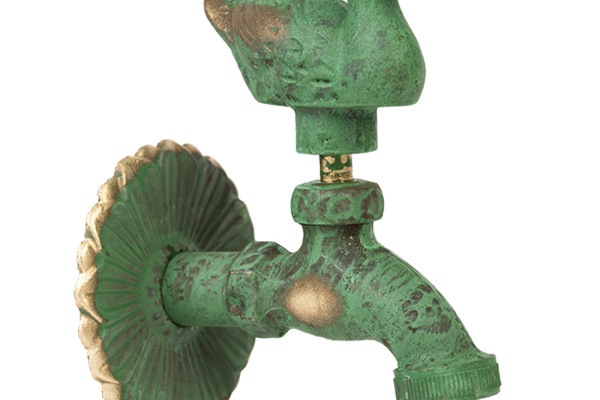 Robinet decorativ 1/2", dublu serviciu din alama si finisaj Rata, culoare verde antic