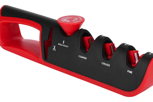 UB Ascutitor de cutite profesional 4 in 1, ajustabil, negru/rosu