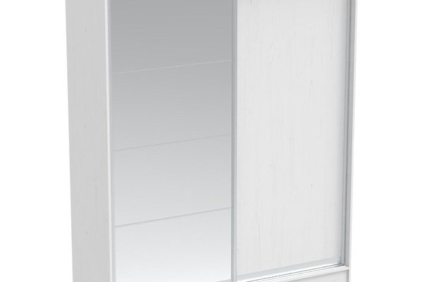 Dulap modern cu 2 usi glisante si oglinda Aparador PakoWorld Alb 180x60x220 cm