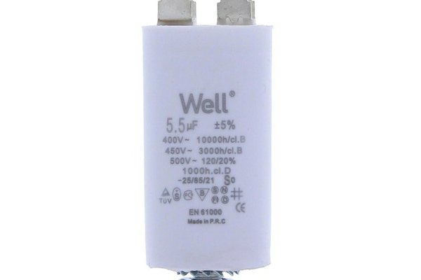 Condensator pornire motor 400V 5.5uF cu pin, Well