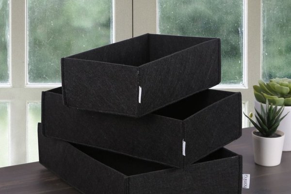 Set organizator de birou din fetru (3 bucati) HMY-6271 Negru 32x21x7.5 cm