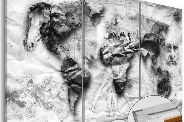 Tablou din plută - World's Design [Cork Map] 120x80 cm