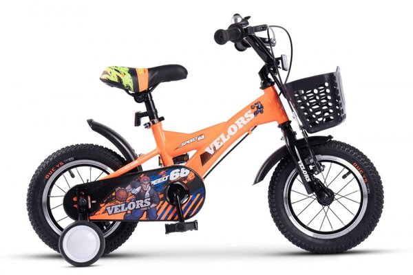 Bicicleta pentru copii Velors V1401A portocaliu, roti 14 inch, varsta 3-5 ani, inaltime utilizator 90-105 cm, greutate suportata 80 kg