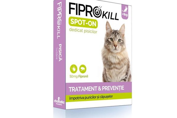 Antiparazitar Extern Pentru Pisica Fiprokill Cat 50 Mg Spot-on 3 Pip/ Cut