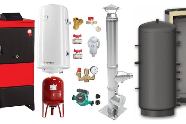 Centrala pe combustibil solid Fiama D2-25, 29 kW, cu Ventilator si Automatizare, Pachet Complet cu Puffer 800 litri si Accesorii