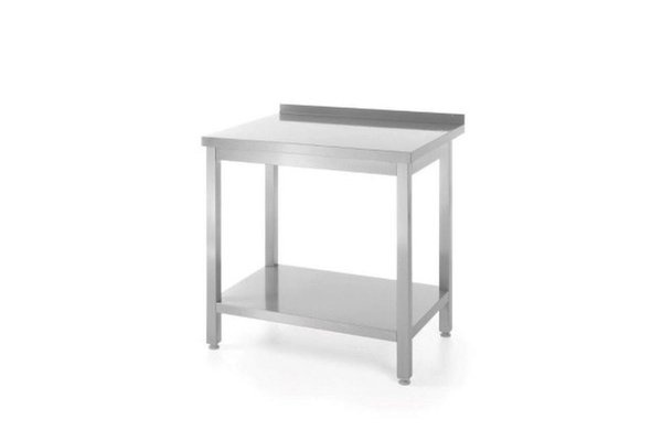 Masa de Lucru Profesionala din Inox AISI 430, Pentru Perete, cu Polita, 1400x600x(H)850 mm