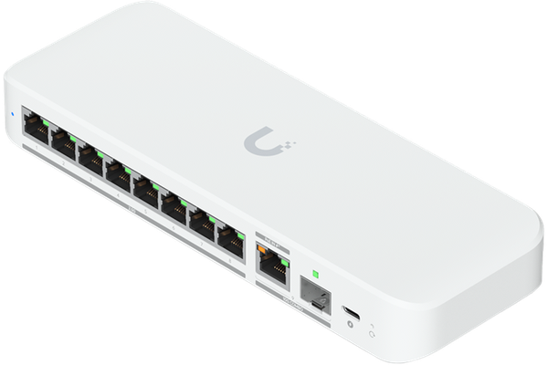 Switch Ubiquiti UniFi USW-Flex-2.5G-8-EU cu 8 porturi 2.5 GbE si port 10 GbE PoE+