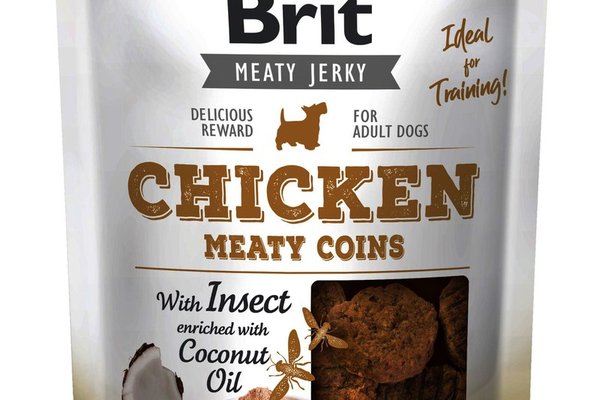 Brit Dog Jerky Chicken With Insect Meaty Coins, 200 g