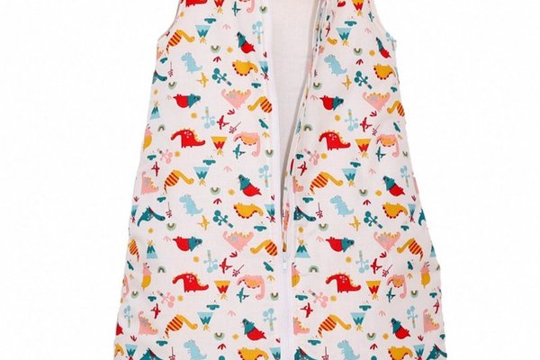 Sac de dormit copii 1 tog KidsDecor Cute Dinosaurs din bumbac 110 cm