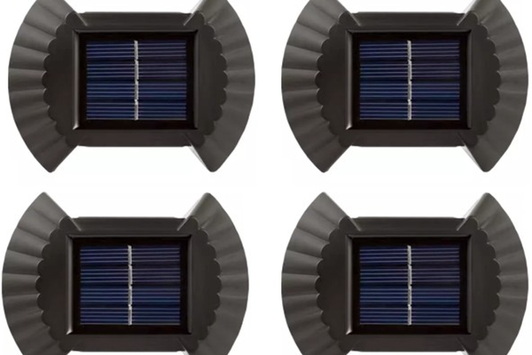 Set de 4 lampi solare bidirectionale, cu 4 LED-uri SMD fiecare