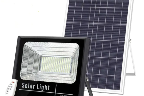 Proiector 100W  LED DIMABIL cu Panou Solar INDIVIDUAL si Telecomanda HA