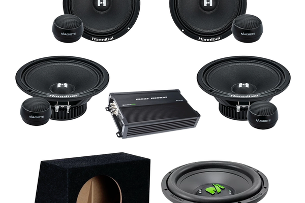 Pachet Difuzoare Auto cu subwoofer Volvo V60 2011-2018 Deaf Bonce Hannibal 1000 W