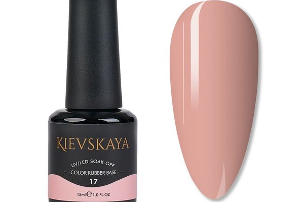 Baza Rubber Color Kievskaya Nr. 17 - 15ml | Nuanta Roz Piersica Naturala