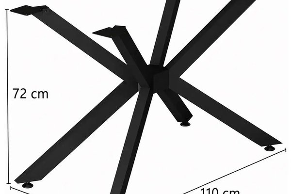 Picioare metalice pentru masă Homs, 110x55x71 cm, Negru