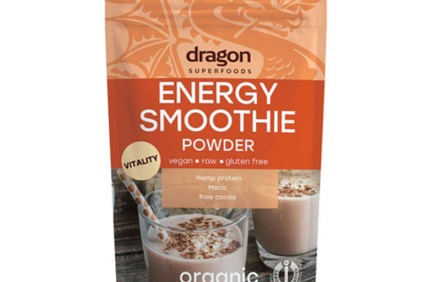 Pudra proteica bio Energy Mix cu Canepa, Cacao raw si Maca, 200g - Dragon Superfoods