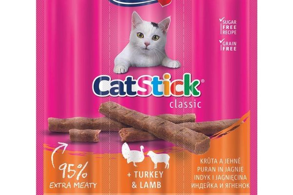 Recompense Pisici Vitakraft CatStick Mini Curcan si Miel, 3 x 18 g