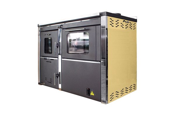 Termosemineu FORNELLO STAR CREM 34 kw pe combustibil solid ( lemn,carbune,bricheti ) ce se poate utiliza atat pentru incalzirea locuintelor, cat si pentru gatit (este prevazuta cu plita si cuptor pentru gatit) si este echipat cu pompa de circulatie