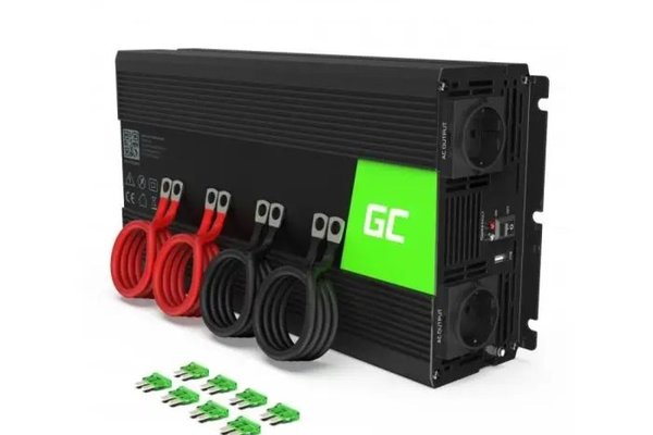 Invertor de tensiune 24V -> 230V, 3000W, sinur pur, INV21, Greencell