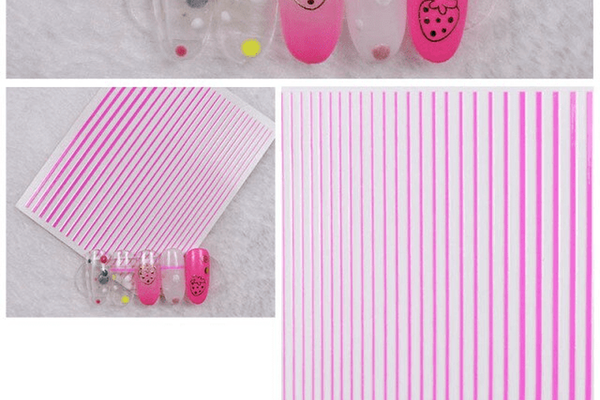 Sticker decor unghii roz neon