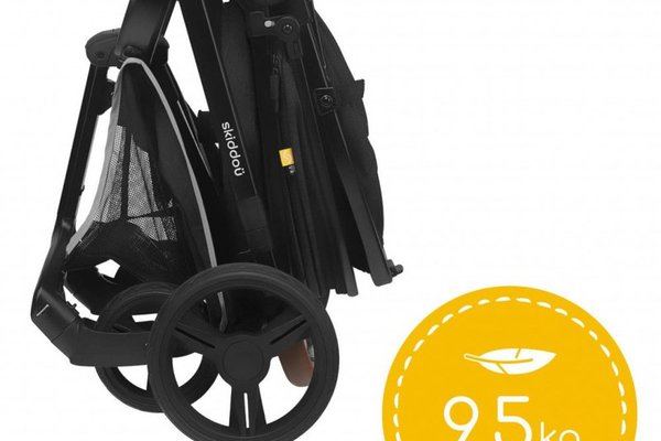 Carucior transformabil 2 in 1 Nasjo Onyx Skiddou Negru