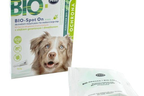 Pipeta Antiparazitara Caine Talie Medie & Mare PESS Bio-Spot On cu Ulei de Geranium si Dimethicone, 4x2 g/ 10-20 kg
