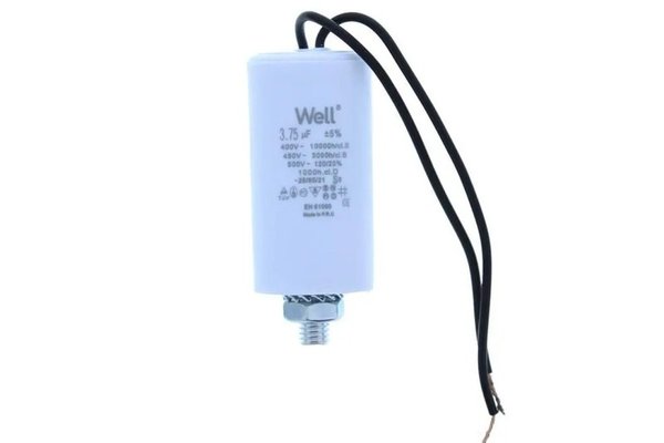 Condensator de pornire pentru motor 400V 3.75uF cu fir, marca Well