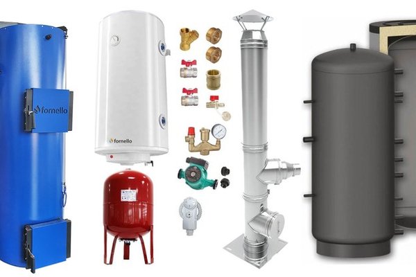 Centrala pe combustibil solid Fornello Turbo 25 kW cu Puffer de 800 litri si accesorii complete